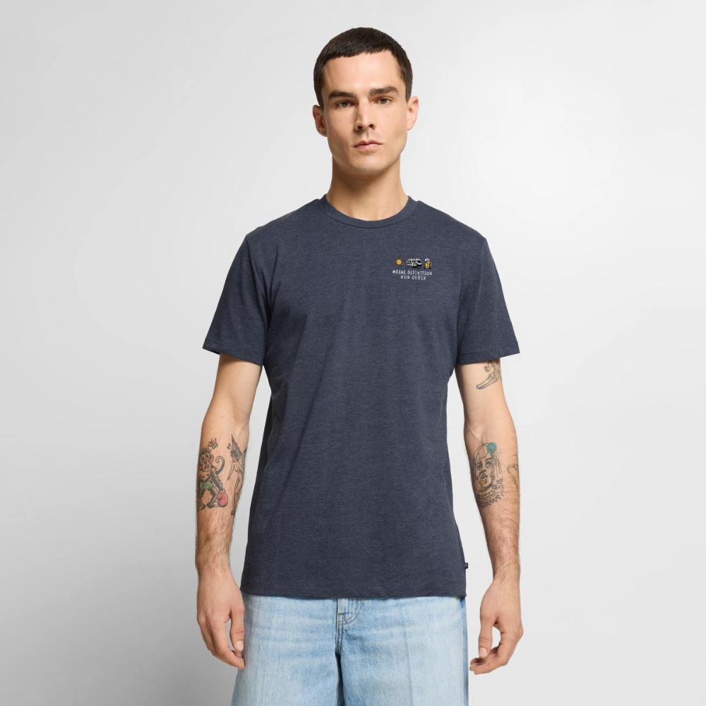Definition von Glück - Herren Camping T-Shirt - Wohnwagen - Jeansblau 