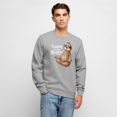 Camping ist Meditation - Herren Camping Sweatshirt - Grau meliert