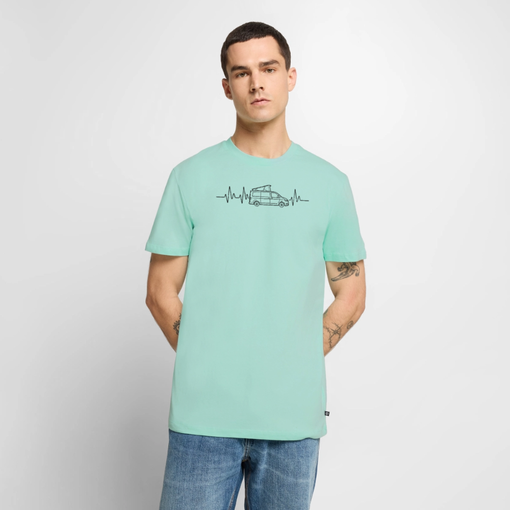 Herzschlag EKG Bulli - Herren Camping T-Shirt - Mint 