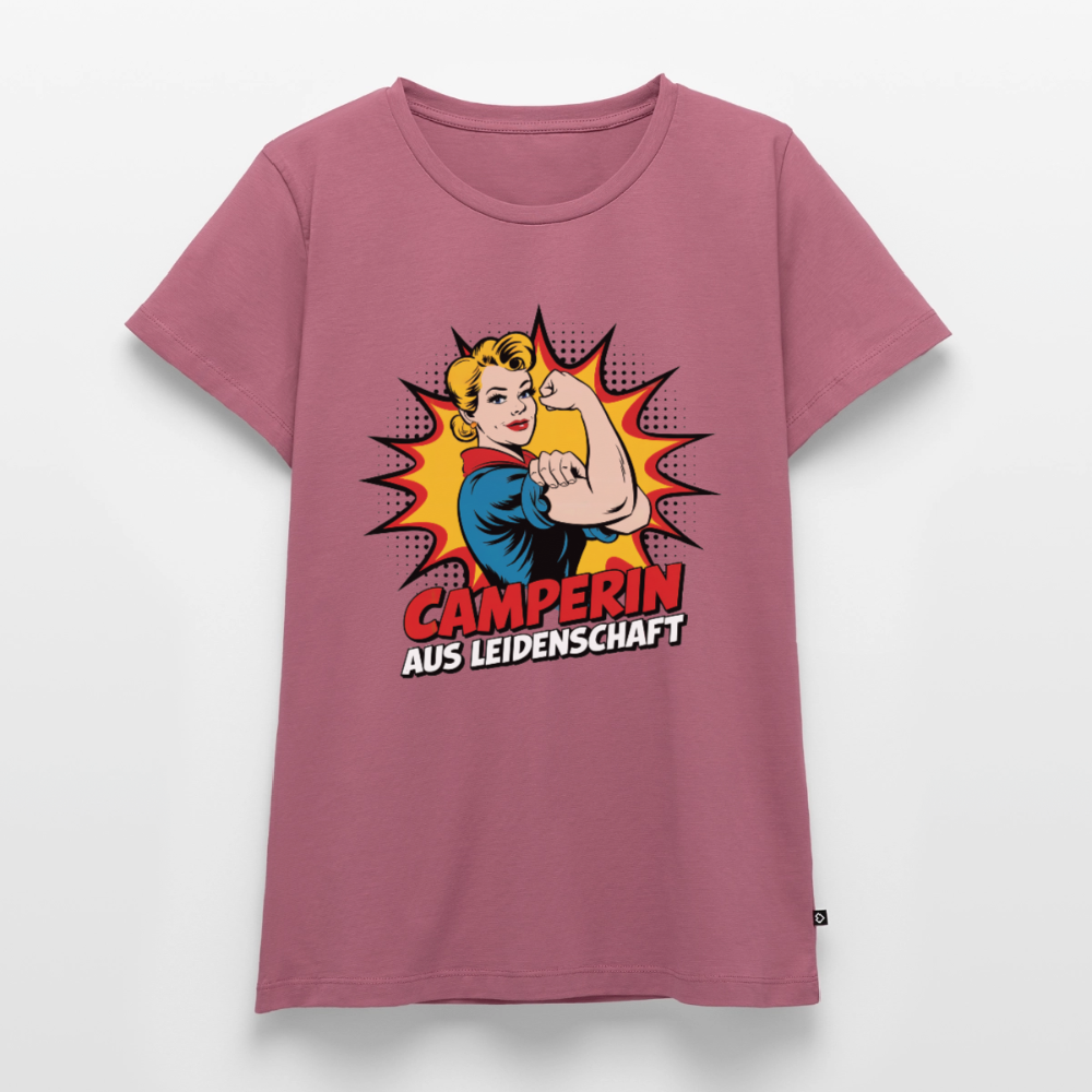 Camperin aus Leidenschaft - Damen Camping T-Shirt - Mauve