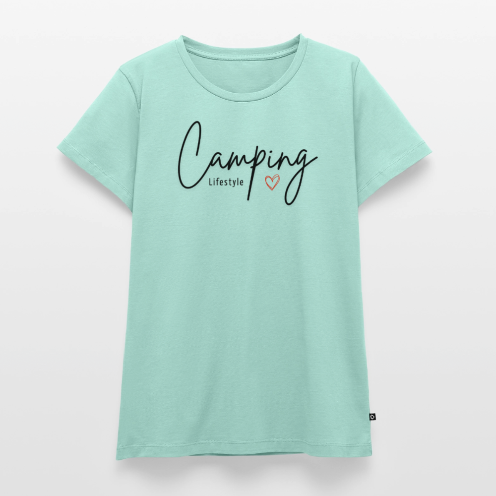 Camping Lifestyle Liebe - Damen Camping T-Shirt - Mint 