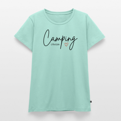 Camping Lifestyle Liebe - Damen Camping T-Shirt - Mint 