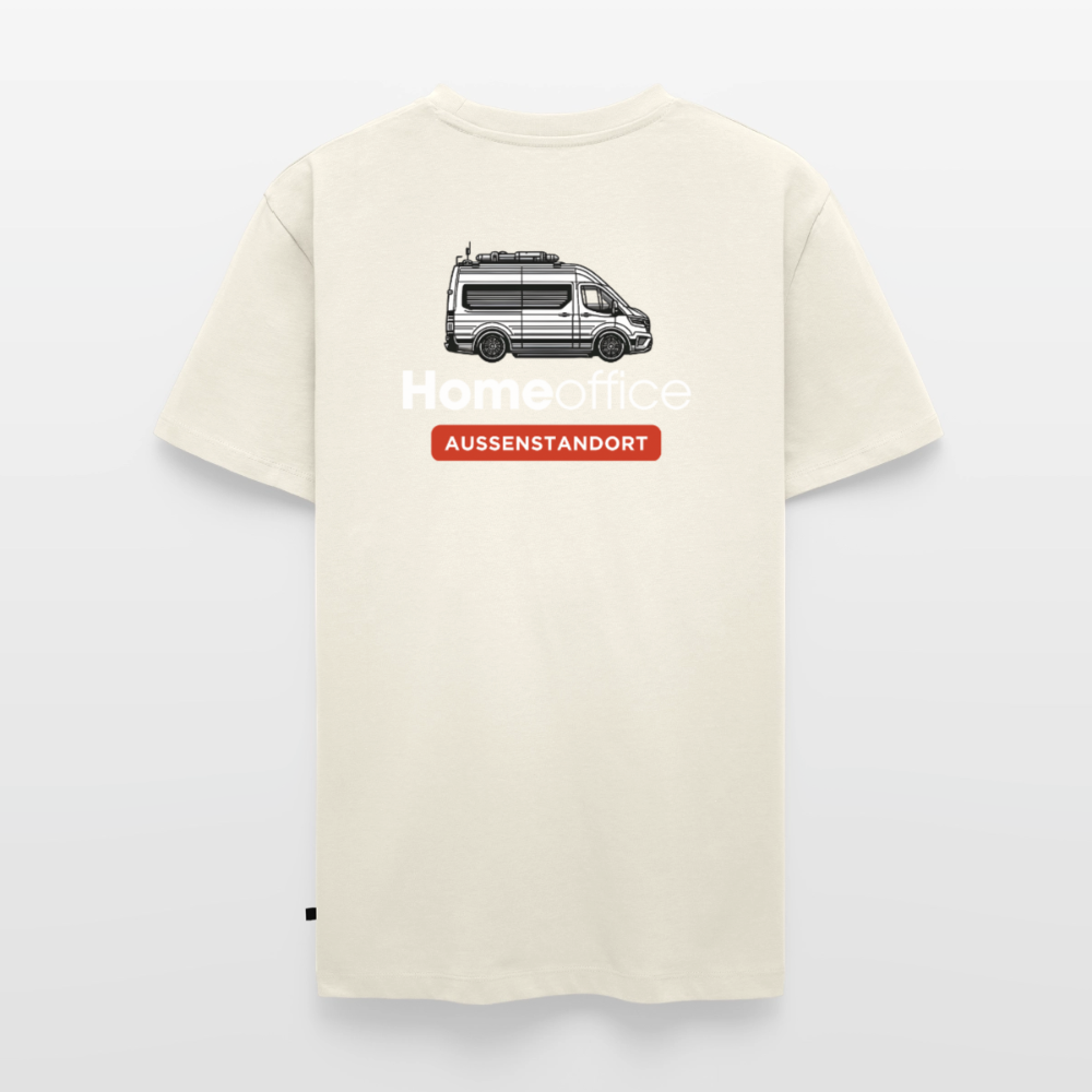 Vanlife Homeoffice - Herren Camping T-Shirt - Rückendruck - Naturweiß