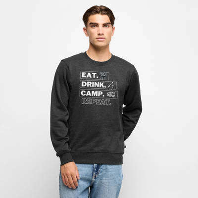 Camping Kreislauf - Herren Camping Sweatshirt - Wohnmobil - Anthrazit meliert