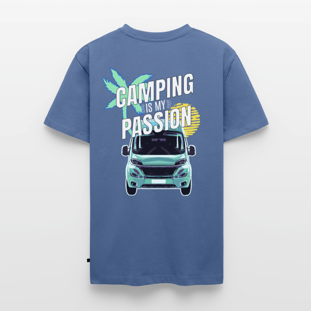 Camping Passion - Herren Camping T-Shirt - Taubenblau