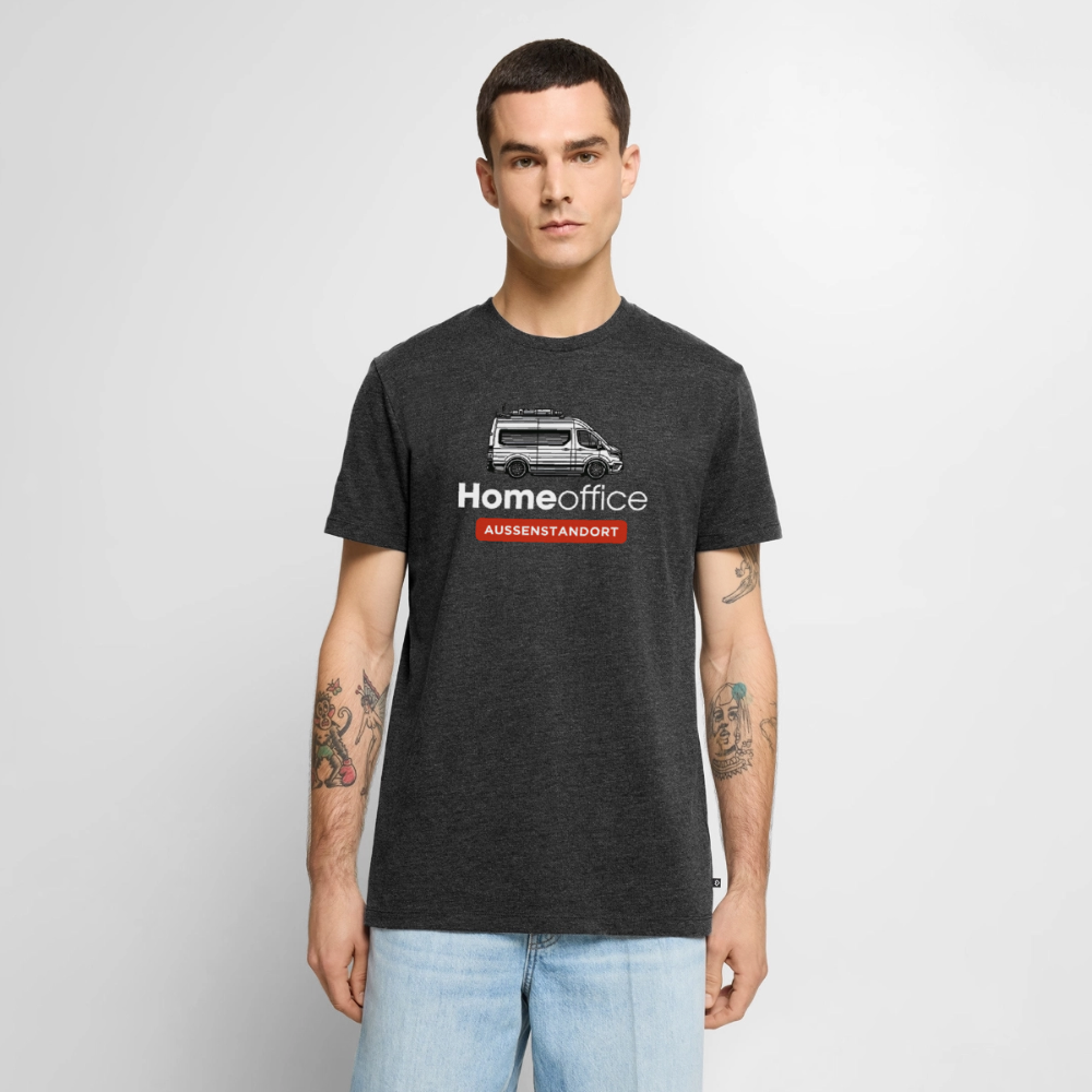 Vanlife Homeoffice - Herren Camping T-Shirt - Anthrazit meliert