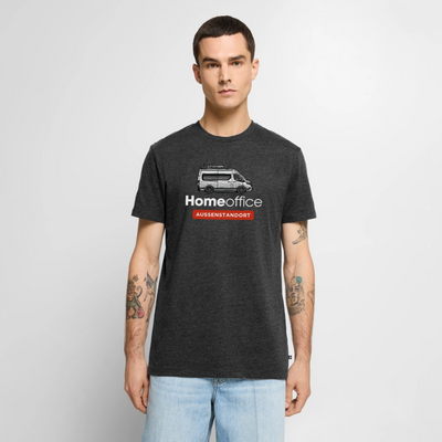 Vanlife Homeoffice - Herren Camping T-Shirt - Anthrazit meliert