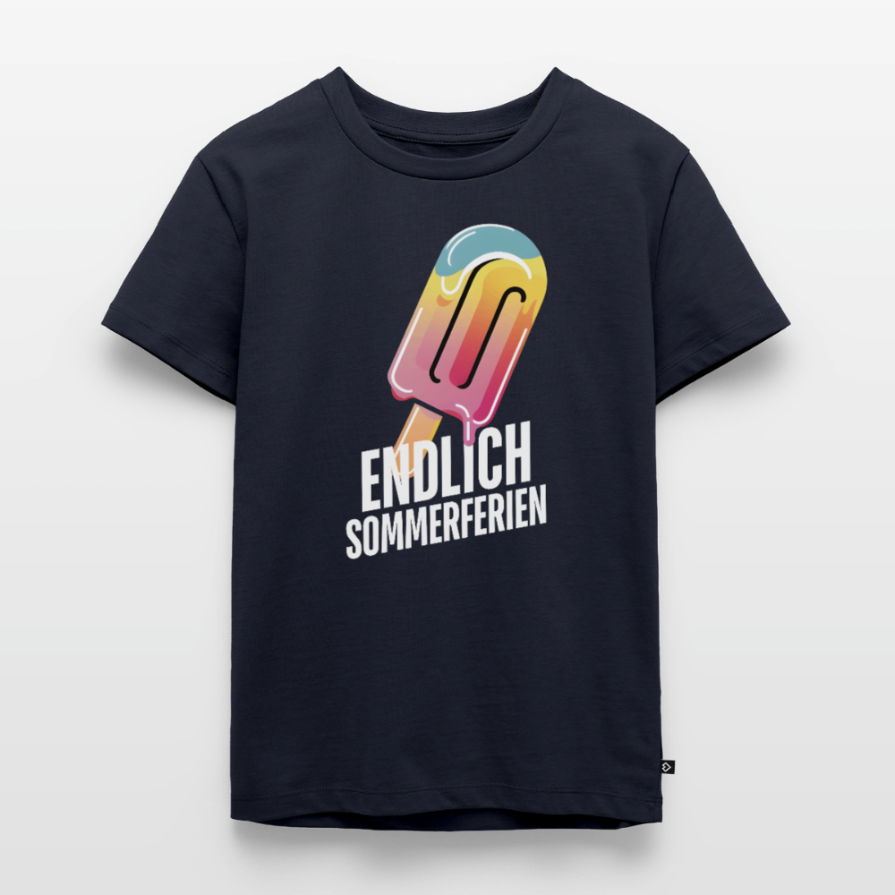 Endlich Sommerferien - Kinder Camping T-Shirt - Navy