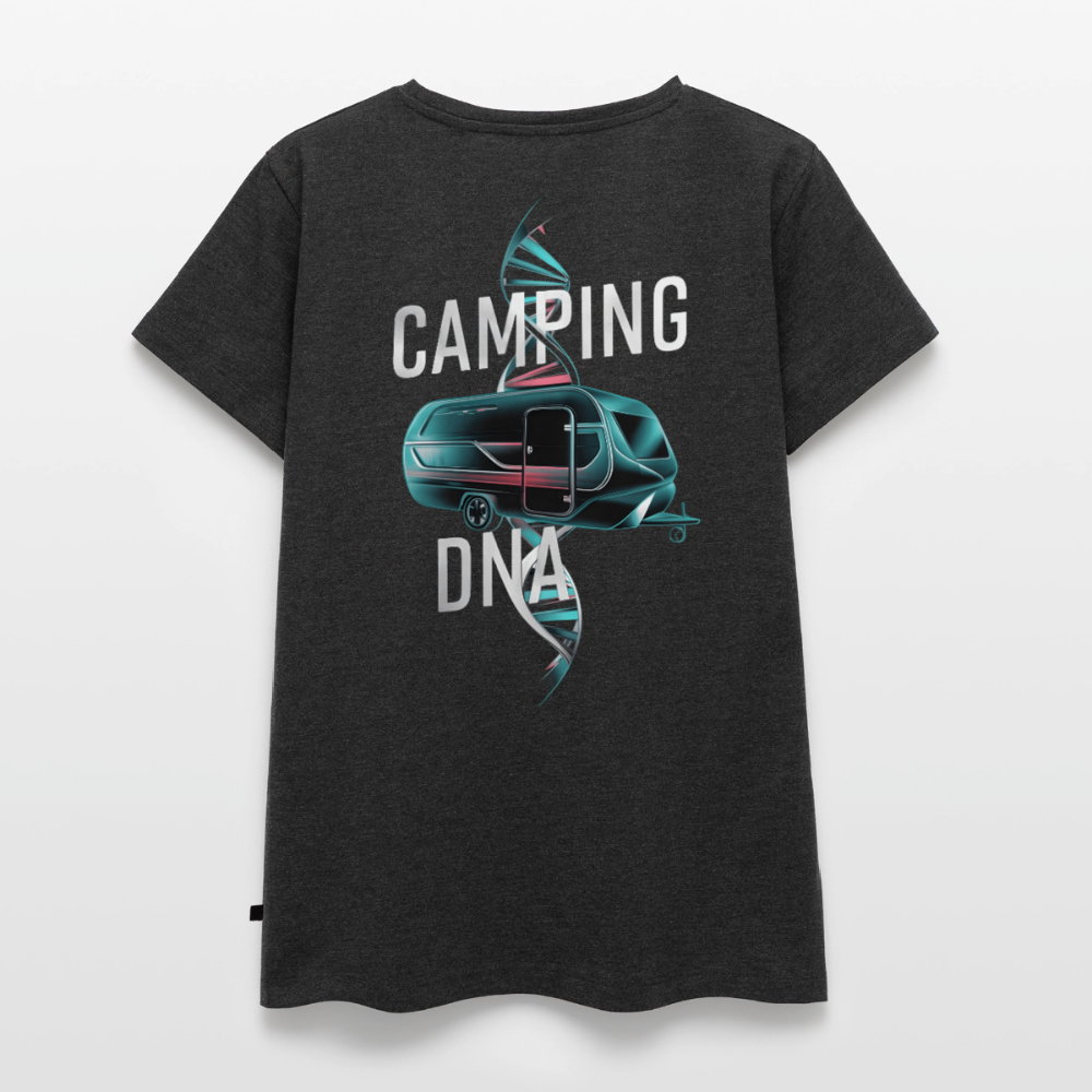 Wohnwagen DNA - Damen Camping T-Shirt - Anthrazit meliert