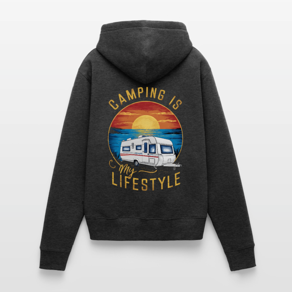 SPOD - Camping my Lifestyle - Damen Camping Hoodie - Anthrazit meliert