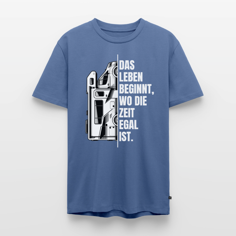 Camping ist Zeitlos - Herren Camping T-Shirt - Wohnmobil - Taubenblau
