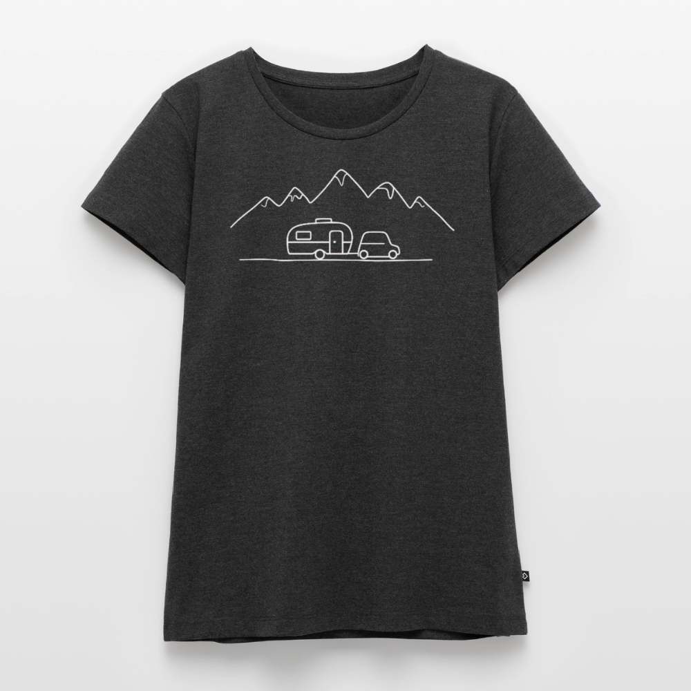Keep it simple - Damen Camping T-Shirt - Anthrazit meliert