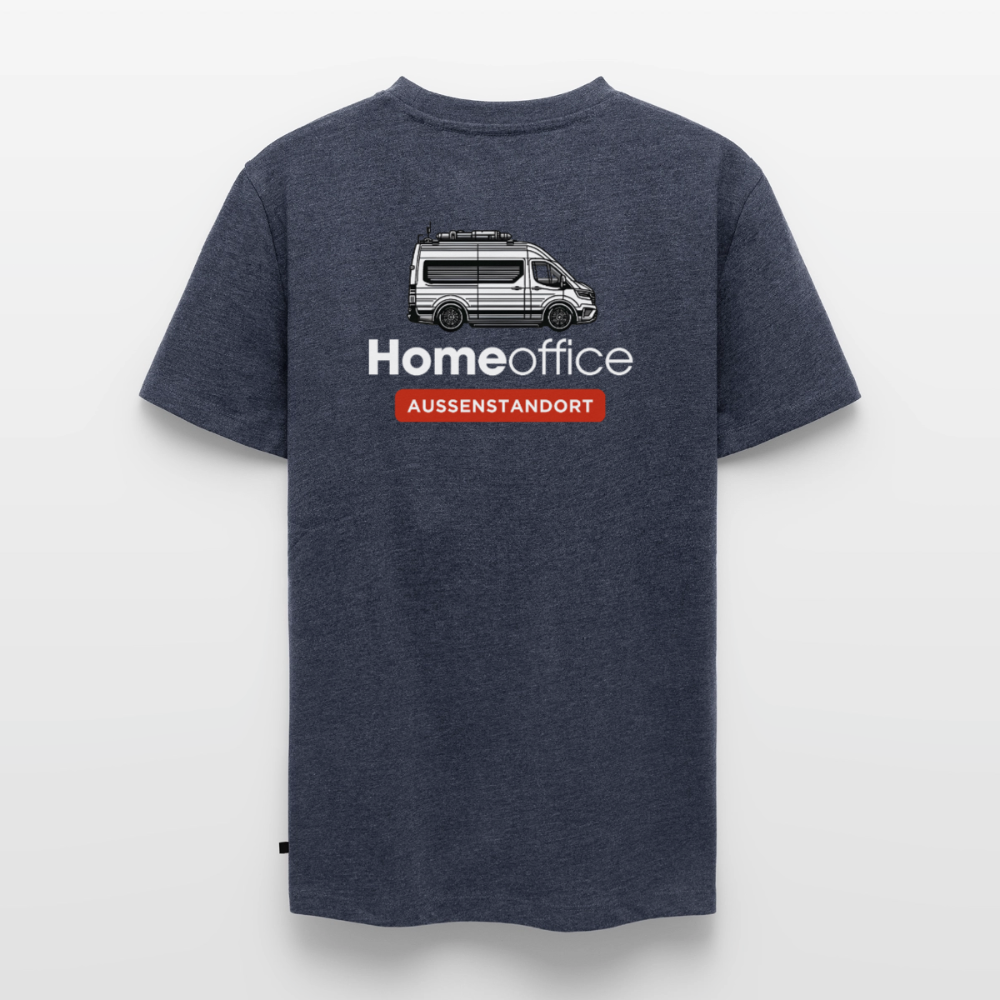 Vanlife Homeoffice - Herren Camping T-Shirt - Rückendruck - Jeansblau 