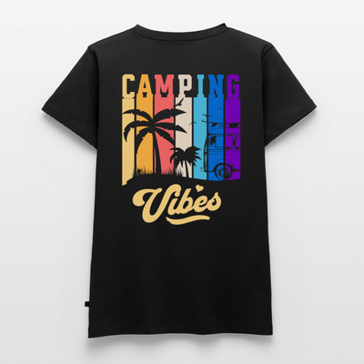 Camping Vibes - Damen Camping T-Shirt - Schwarz