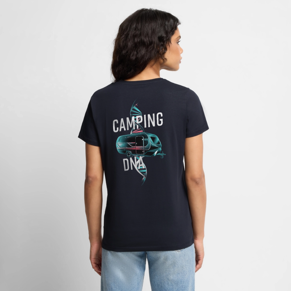 Wohnwagen DNA - Damen Camping T-Shirt - Navy
