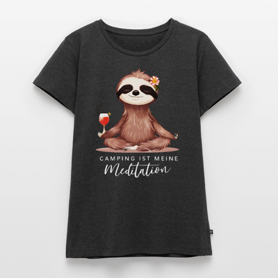 Meditation - Damen Camping T-Shirt - Anthrazit meliert