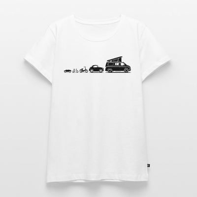 Evolution Bulli - Damen Camping T-Shirt - Weiß