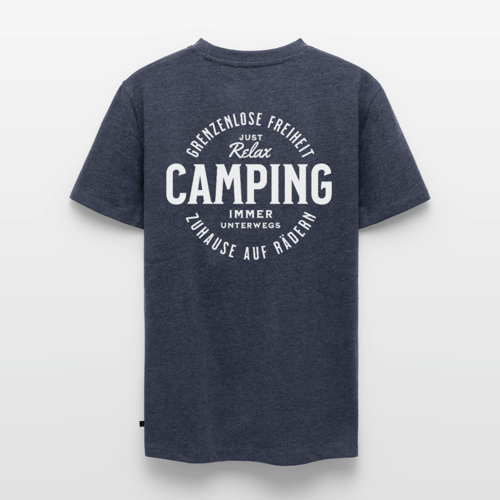 Grenzenlose Freiheit - Herren Camping T-Shirt - Jeansblau 