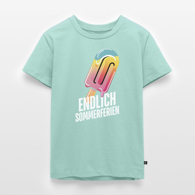 Endlich Sommerferien - Kinder Camping T-Shirt - Mint 