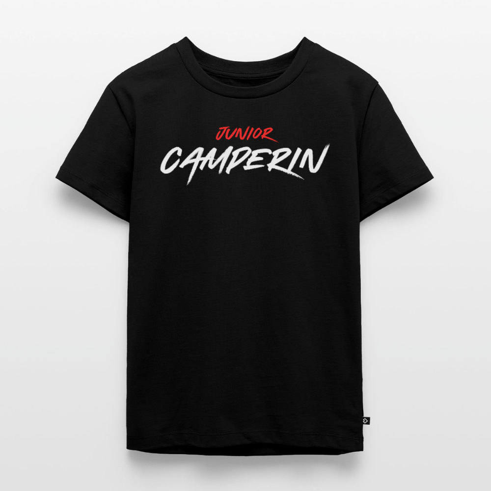 Junior Camperin - Kinder Camping T-Shirt - Schwarz