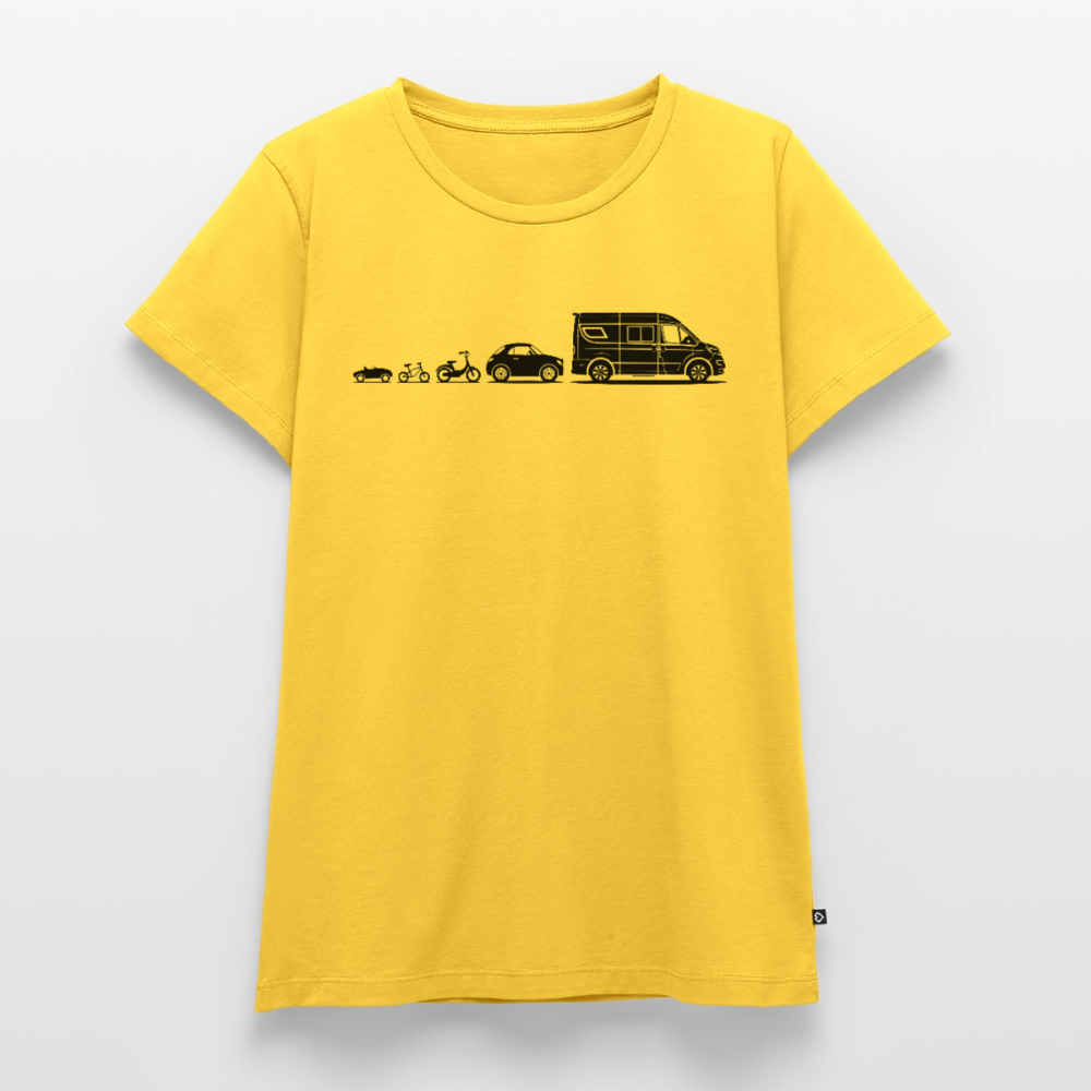 Evolution Vanlife - Damen Camping T-Shirt - Sonnengelb