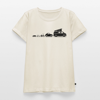 Evolution Bulli - Damen Camping T-Shirt - Naturweiß