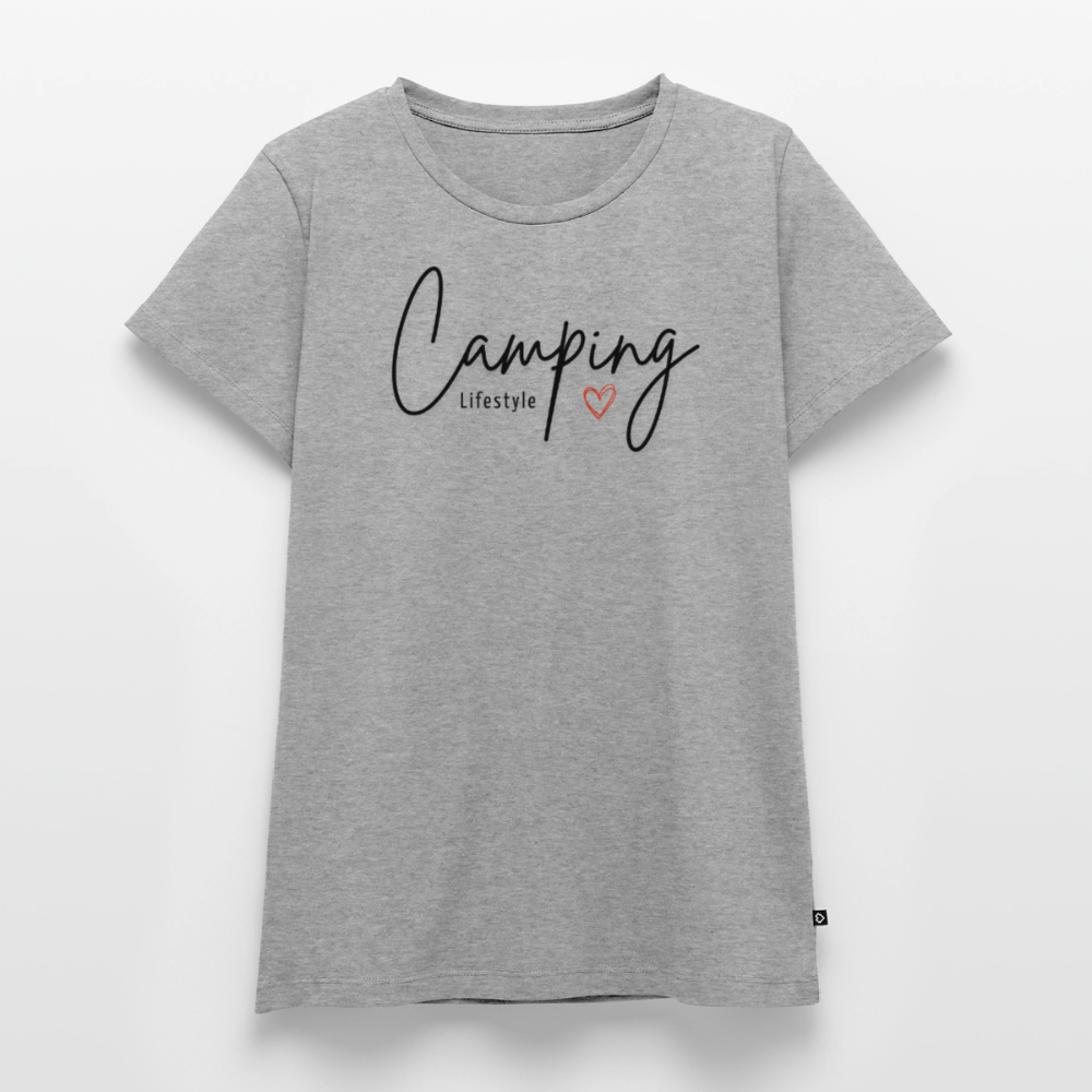 Camping Lifestyle Liebe - Damen Camping T-Shirt - Grau meliert