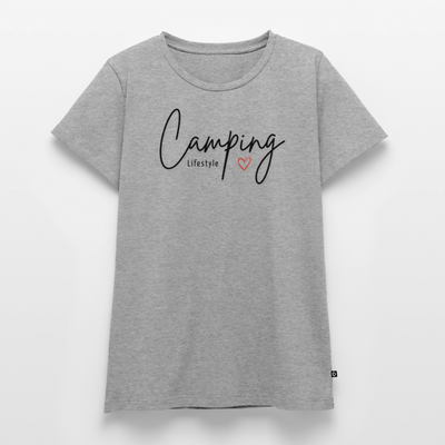 Camping Lifestyle Liebe - Damen Camping T-Shirt - Grau meliert