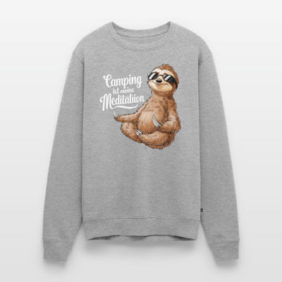 Camping ist Meditation - Herren Camping Sweatshirt - Grau meliert