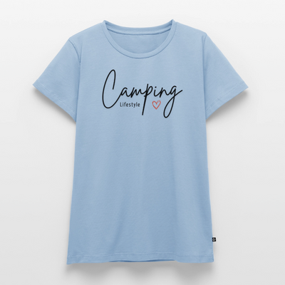Camping Lifestyle Liebe - Damen Camping T-Shirt - Hellblau