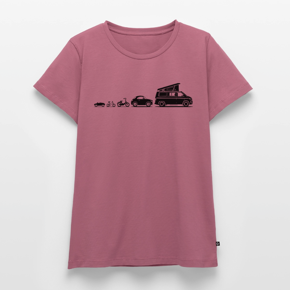 Evolution Bulli - Damen Camping T-Shirt - Mauve