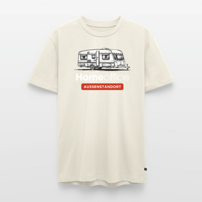 Wohnwagen Homeoffice - Herren Camping T-Shirt - Naturweiß