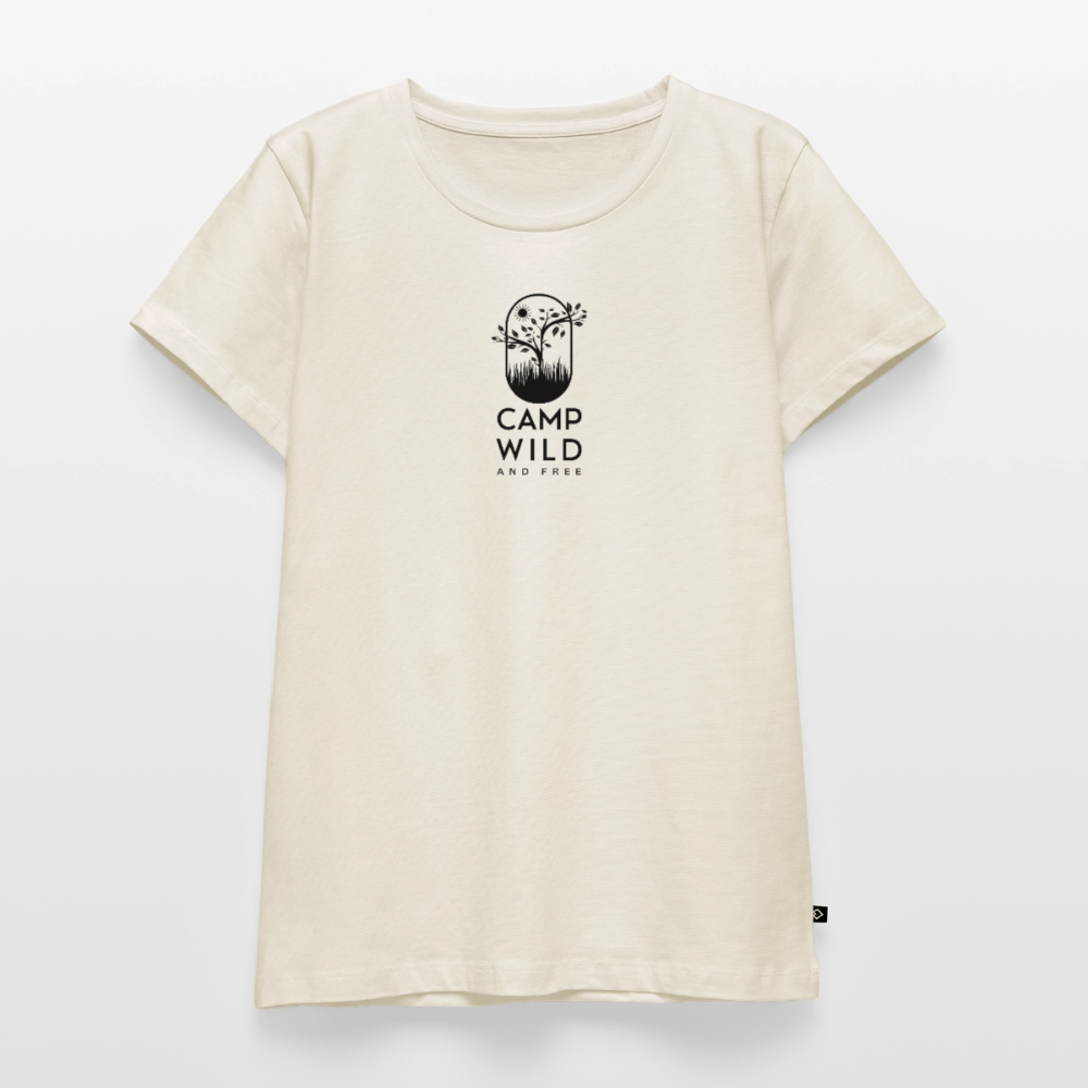 Camp Wild and Free - Damen Camping T-Shirt - Naturweiß
