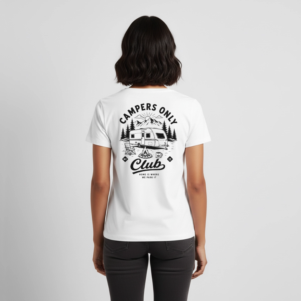 Campers Only Club - Herren Camping T-Shirt - Wohnwagen - Weiß