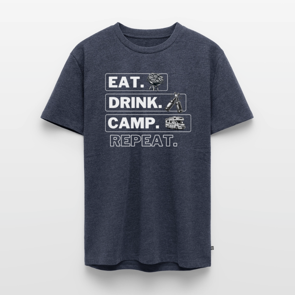 Eat Drink Camp - Herren Camping T-Shirt - Wohnmobil - Jeansblau 