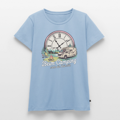 Zeit steht still - Damen Camping T-Shirt - Wohnmobil - Hellblau