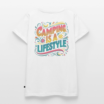 Camping is Lifestyle - Damen Camping T-Shirt - Weiß