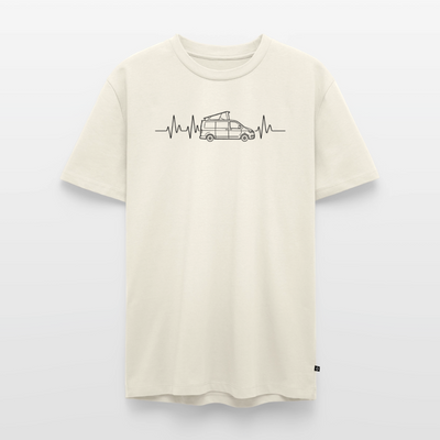 Herzschlag EKG Bulli - Herren Camping T-Shirt - Naturweiß