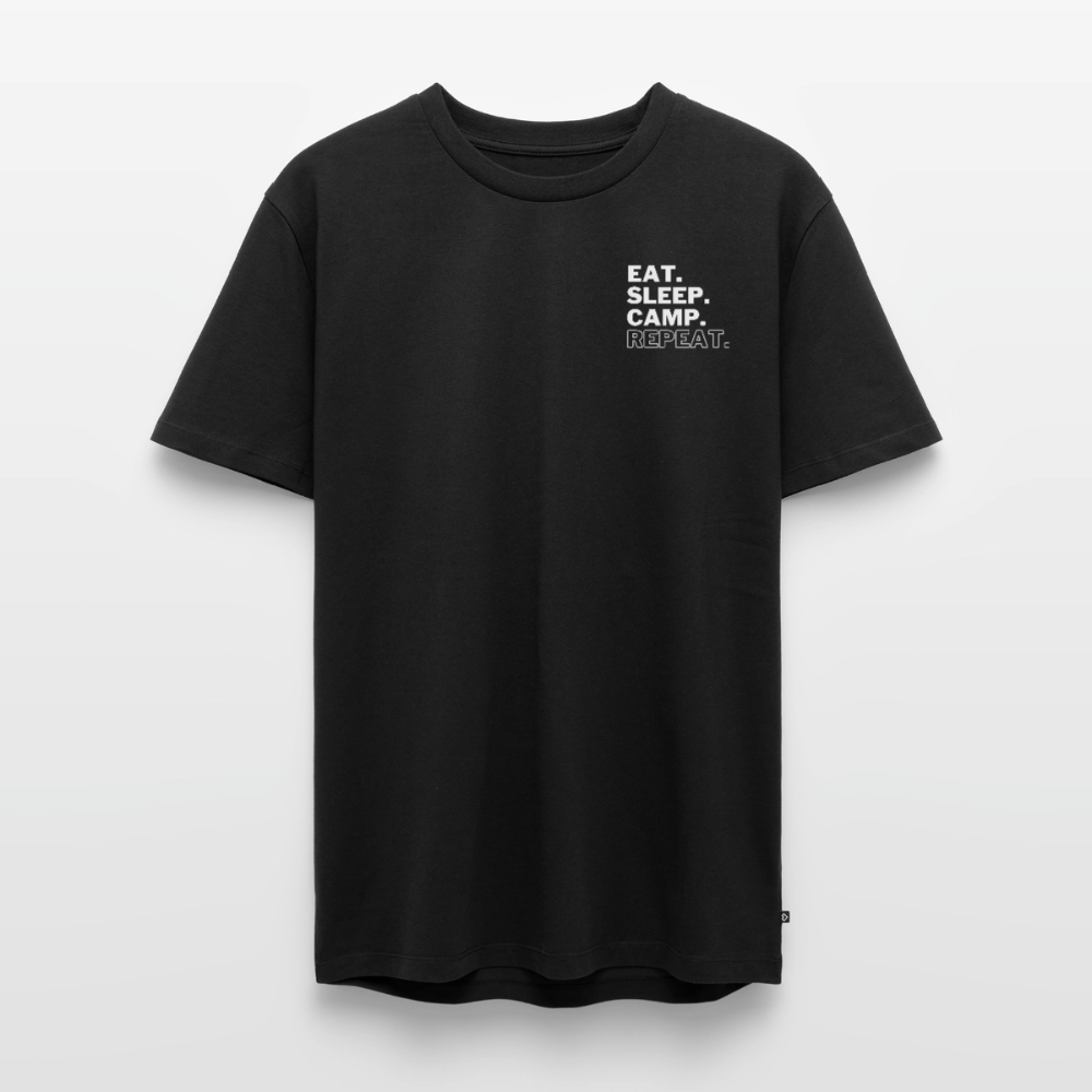 Eat Sleep Camp Repeat - Herren Camping T-Shirt - Schwarz