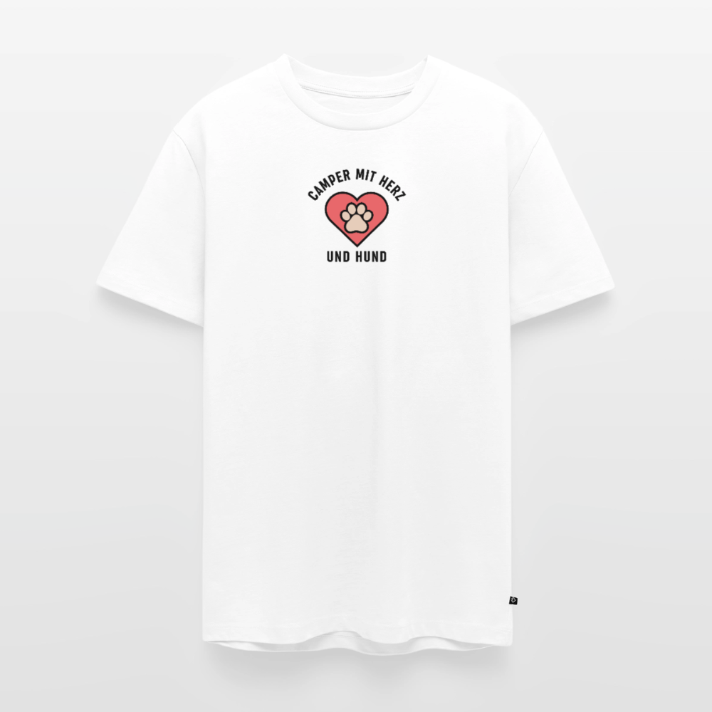 Herz und Hund - Herren Camping T-Shirt - Weiß