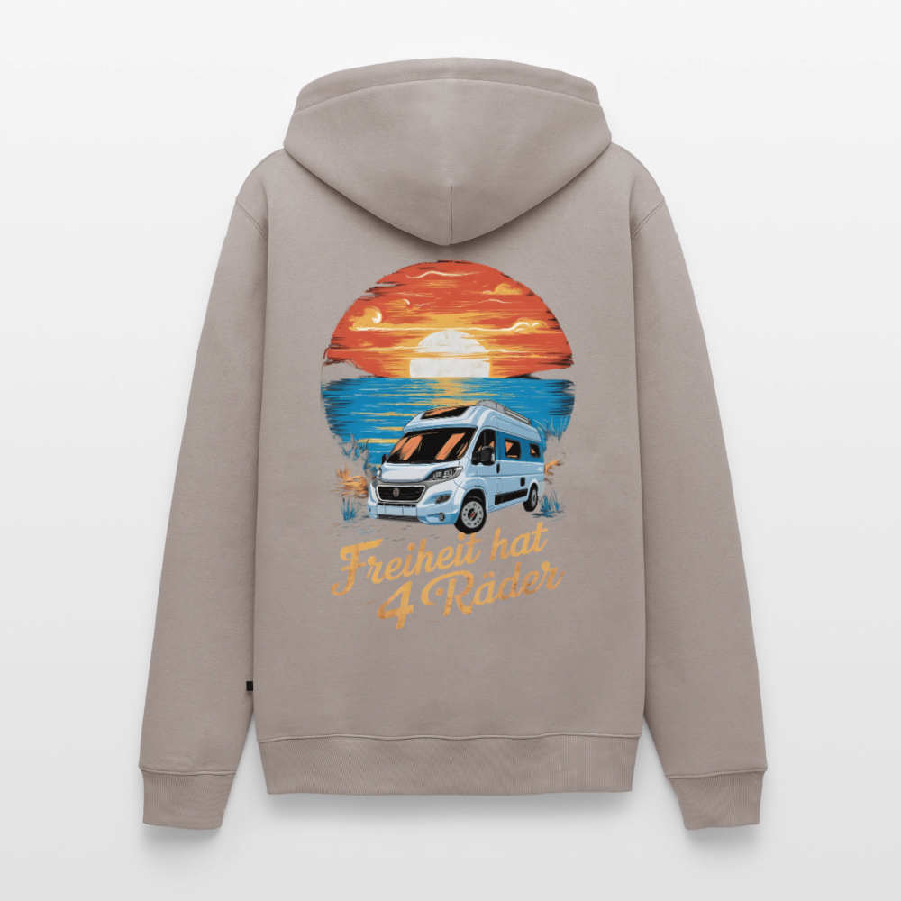 Freiheit hat 4 Räder - Herren Camping Hoodie - Vanlife - Taupe