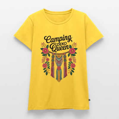 Camping Deko Queen - Damen Camping T-Shirt - Sonnengelb