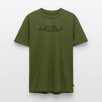 Herzschlag EKG Wohnmobil - Herren Camping T-Shirt - Khaki