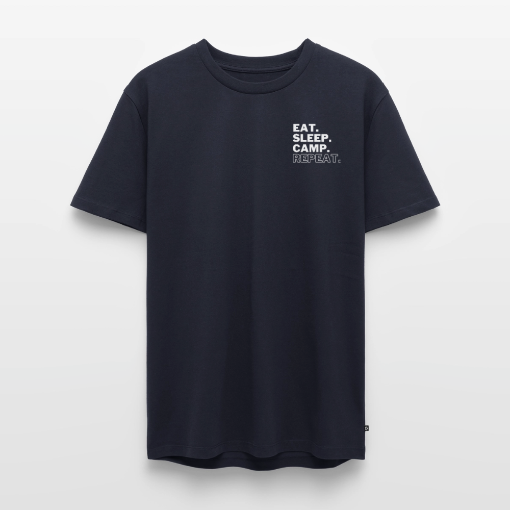 Eat Sleep Camp Repeat - Herren Camping T-Shirt - Navy
