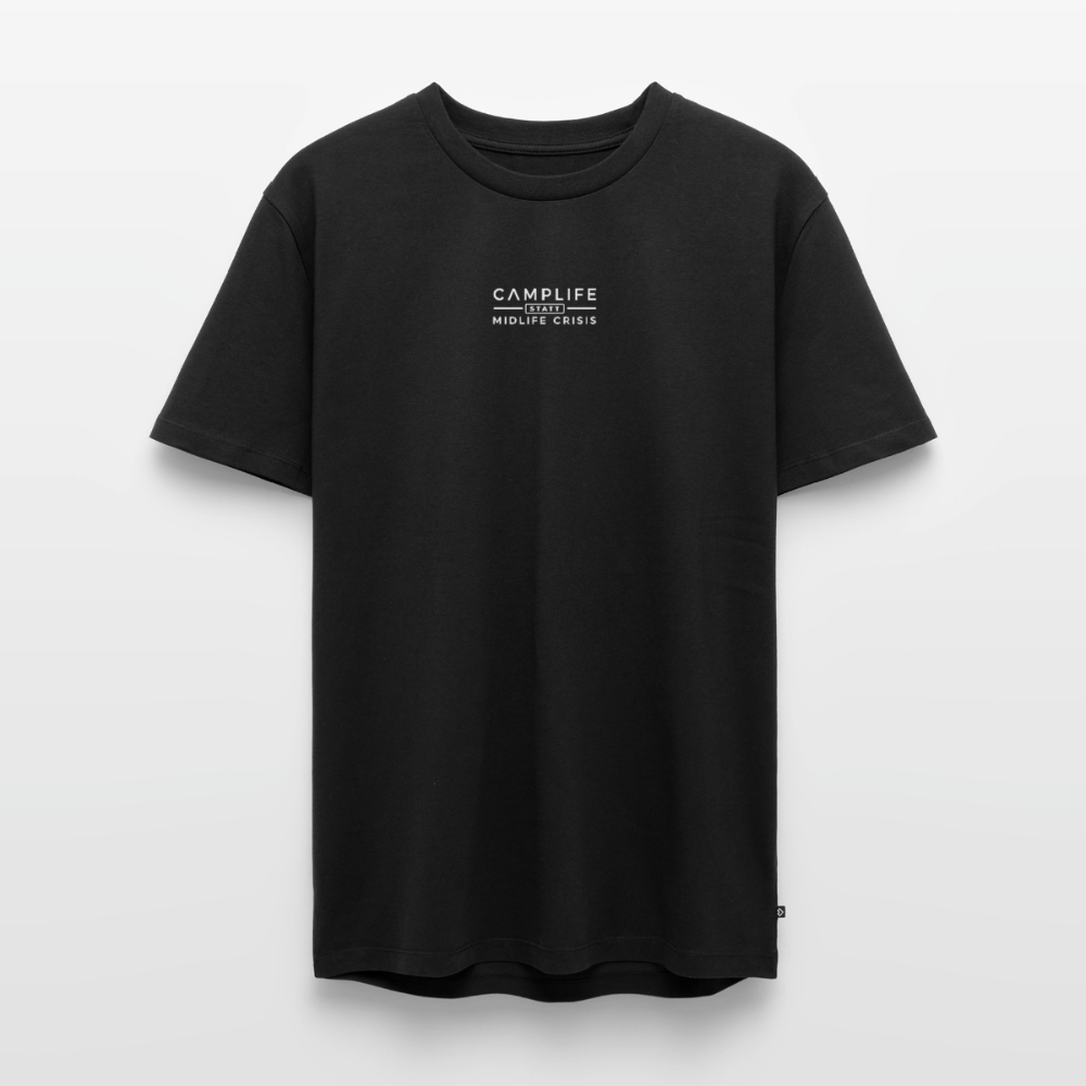Camplife statt Midlife Crisis - Herren Camping T-Shirt - Schwarz