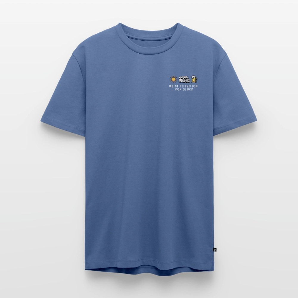 Definition von Glück - Herren Camping T-Shirt - Van - Taubenblau