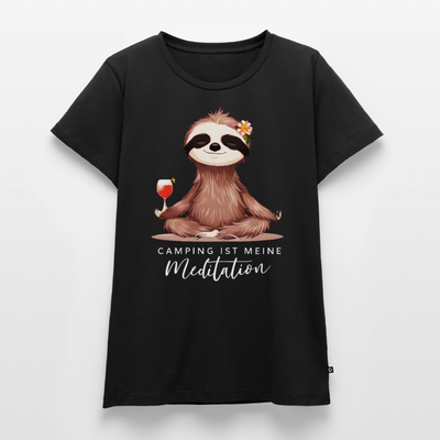 Meditation - Damen Camping T-Shirt - Schwarz