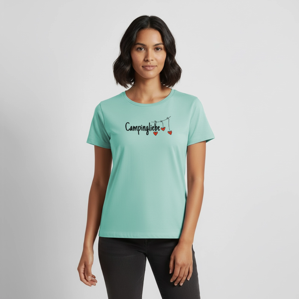 Campingliebe - Damen Camping T-Shirt - Mint 