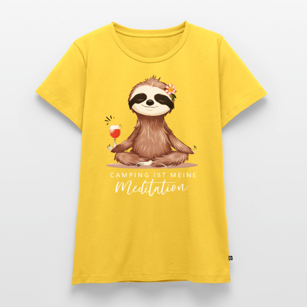Meditation - Damen Camping T-Shirt - Sonnengelb