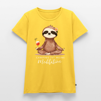Meditation - Damen Camping T-Shirt - Sonnengelb